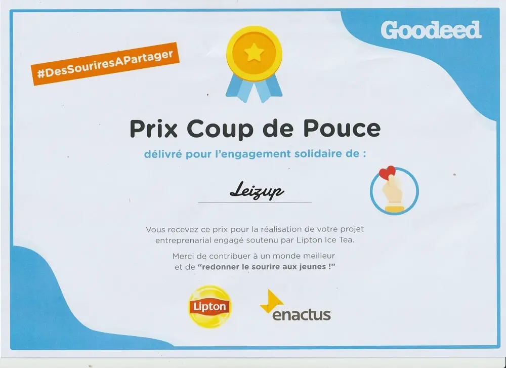 Prix coup de pouce Enactus - Lipton - Goodeed dans le cadre d'un partenariat