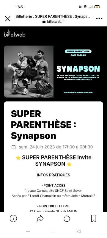 Concert Synapson Au quartier libre 